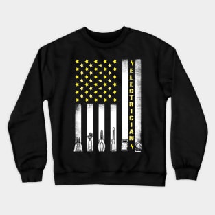 Patriotic Electrician American Flag Crewneck Sweatshirt